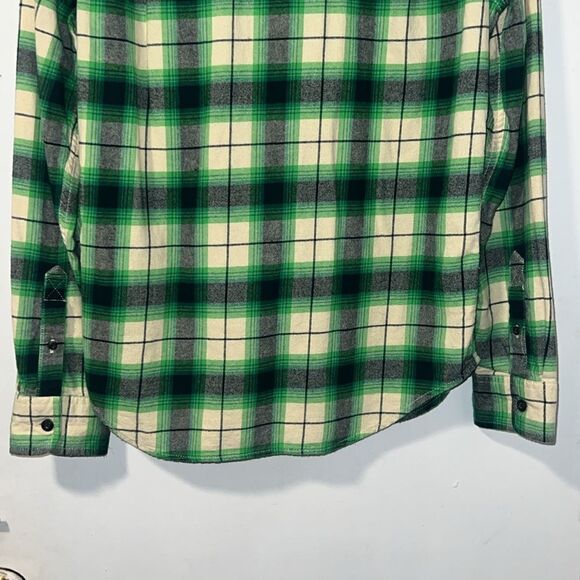 AMERICAN EAGLE Green Plaid Flannel Shirt-S - Picture 6 of 9